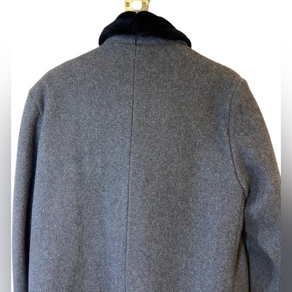 Men’s Vintage Outerwear Originals Tailored By Kenton Gray Wool Coat w/ Fur - Picture 7 of 12